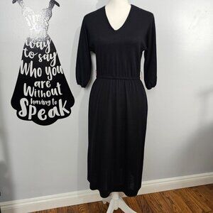 Pedestal Originals New Vintage Union Black Wool Blend A-Line Sheath Dress